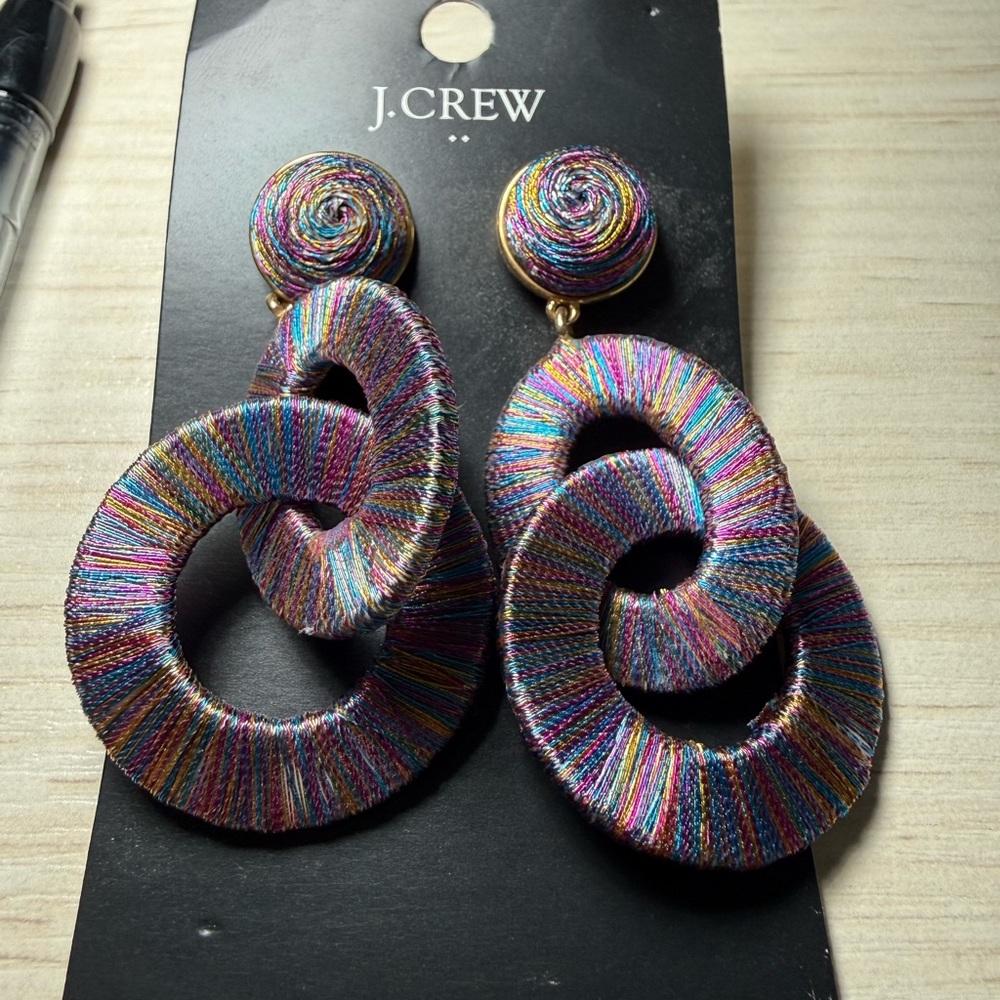 J. Crew Vibrant Multicolor Loop Earrings